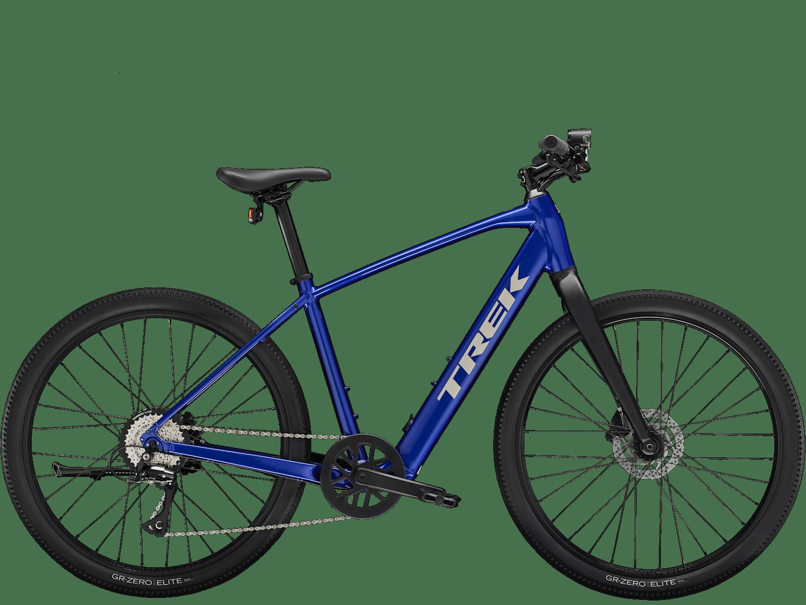 Trek electric hybrid bike, side view